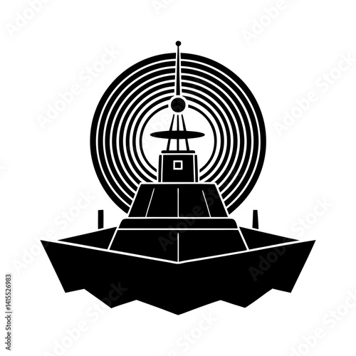 Sonar System silhouette vector
