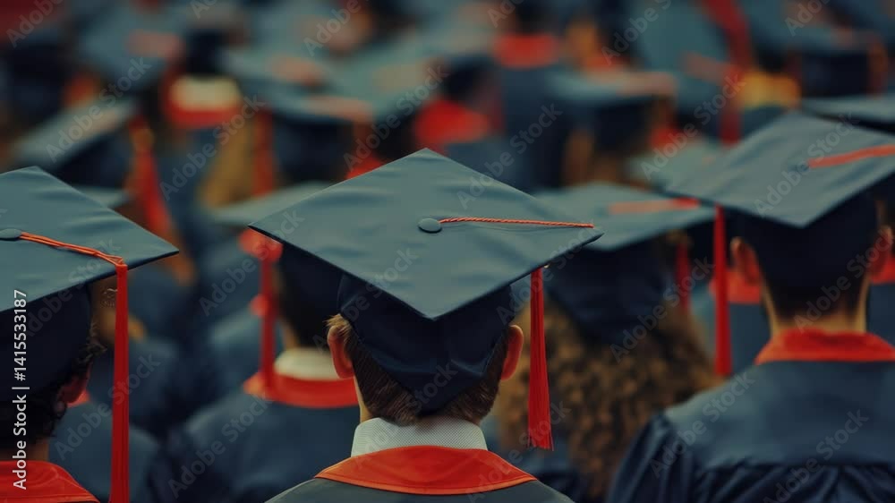 A group of graduates at a commencement ceremony, dressed in traditional academic regalia. The event marks the completion of their educational journey and the beginning of their future endeavors. A group of graduates at a commencement ceremony, dressed in traditional academic regalia. The event marks the completion of their educational journey and the beginning of their future endeavors.