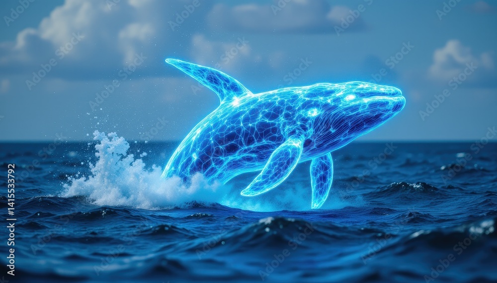 Digital Whale Leaping