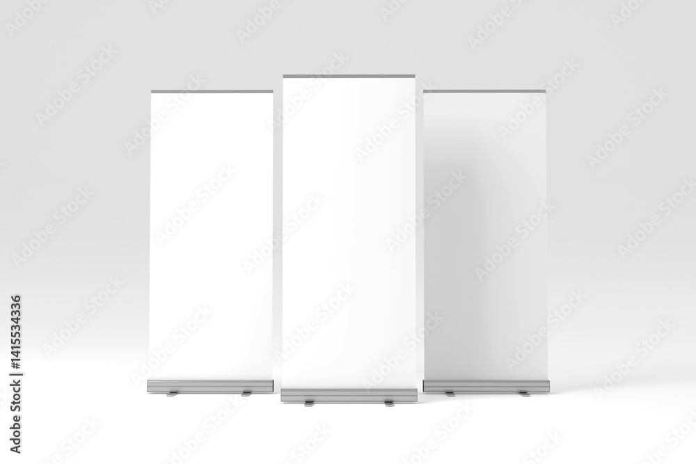 3D illustration. Roll-up banner mockup isolated 3D illustration. Roll-up banner mockup isolated