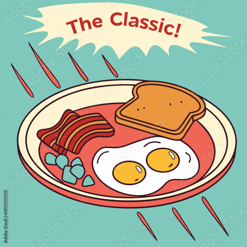 Breakfast Plate – Full Combo in Pop Art Style