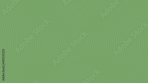 A muted sage green background with concentric circles