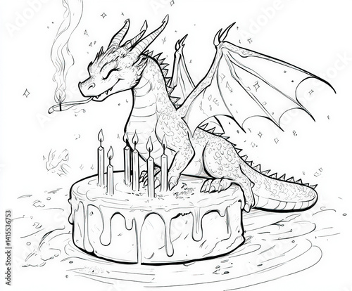 A dragon blowing out birthd...