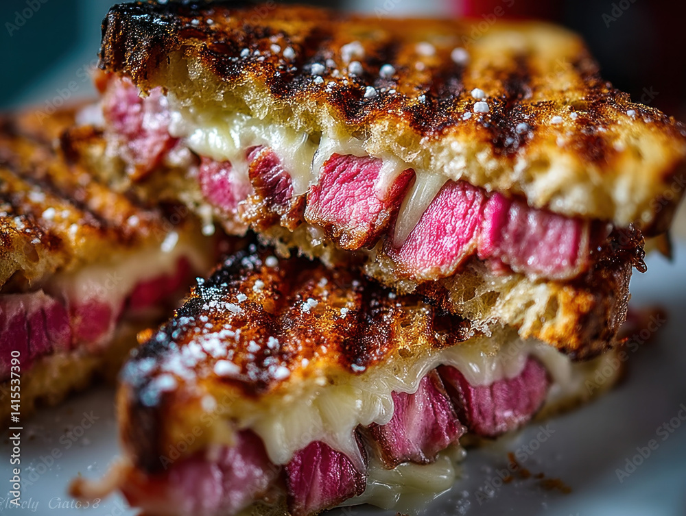 A hearty ham and cheese sandwich ready for lunch