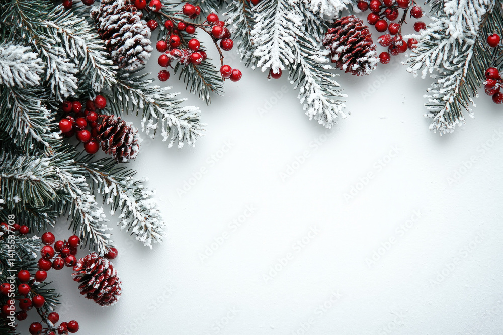 A lovely Christmas tree background against a white backdrop, emphasizing festive cheer.