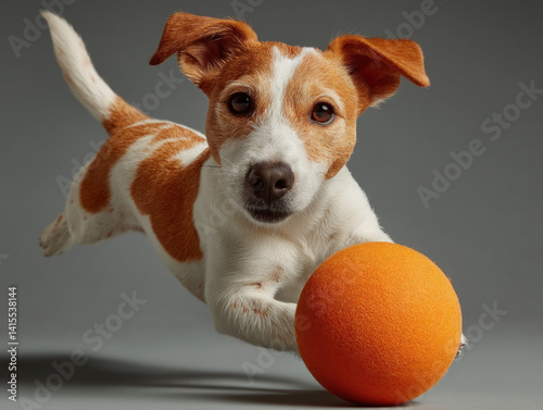 Obraz na płótnie A playful image of a dog performing tricks w salonie