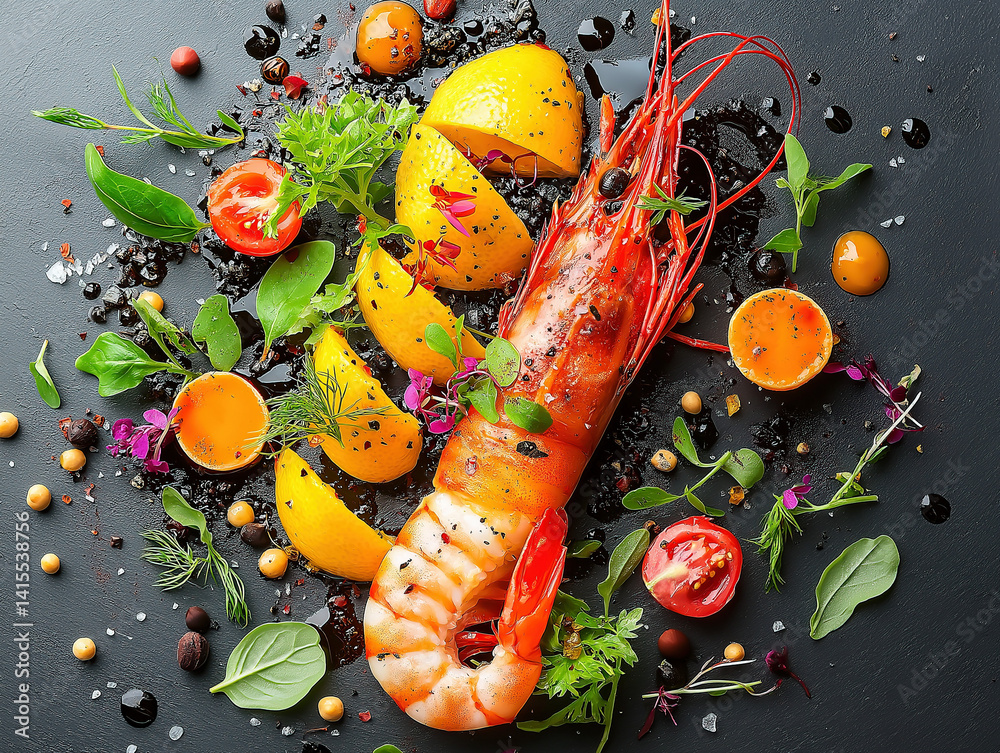A representation of classic French seafood dishes, highlighting culinary elegance