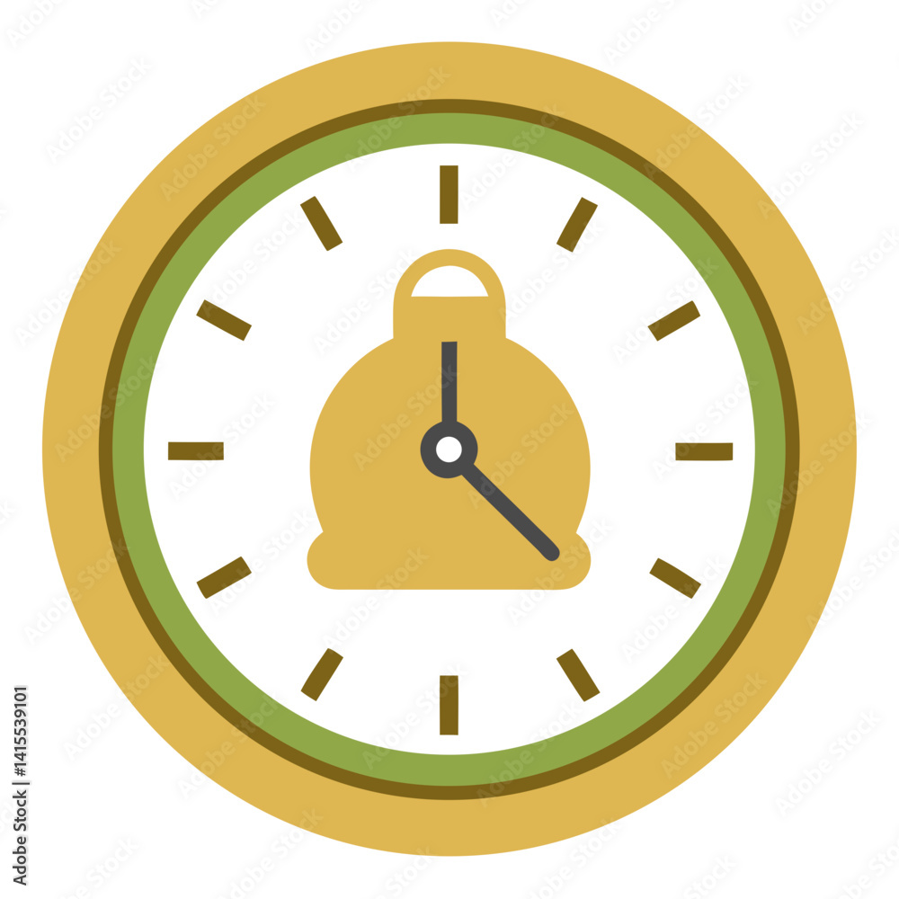 Minimalist Simple Clock Face with Bell Icon Vector Art Minimalist Simple Clock Face with Bell Icon Vector Art