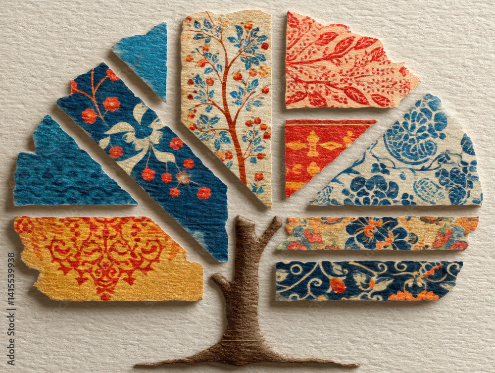 A visual representation of a genealogical family tree