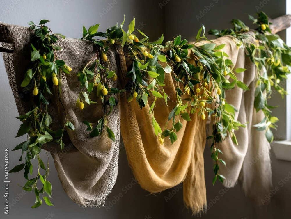 An elegant draped garland for festive decorations