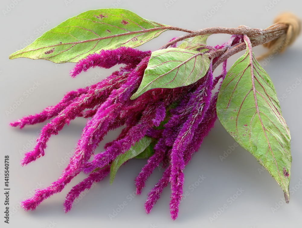 An illustration of Amaranthus caudatus, known as love-lies-bleeding