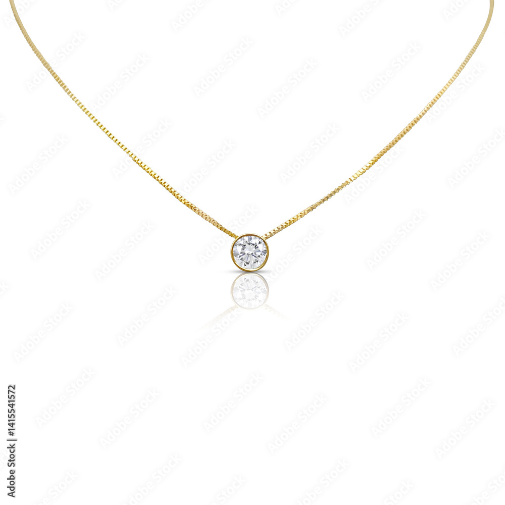 A gold and diamond flower pendant with a silver chain A gold and diamond flower pendant with a silver chain