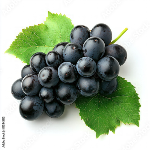 red grapes isolated on white