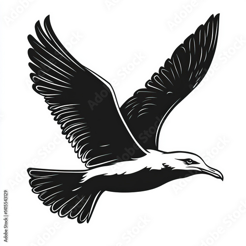 seagull silhouette , black ...