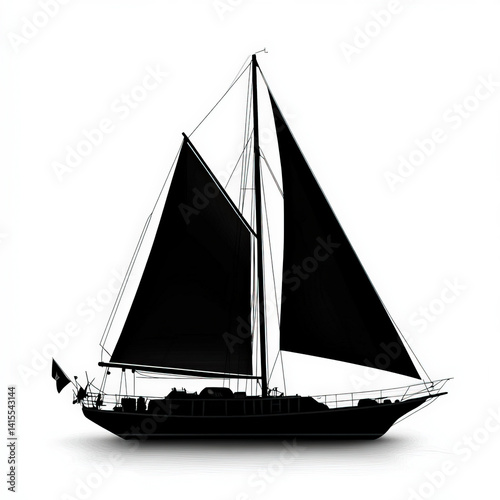 silhouette of a sailboat , ...