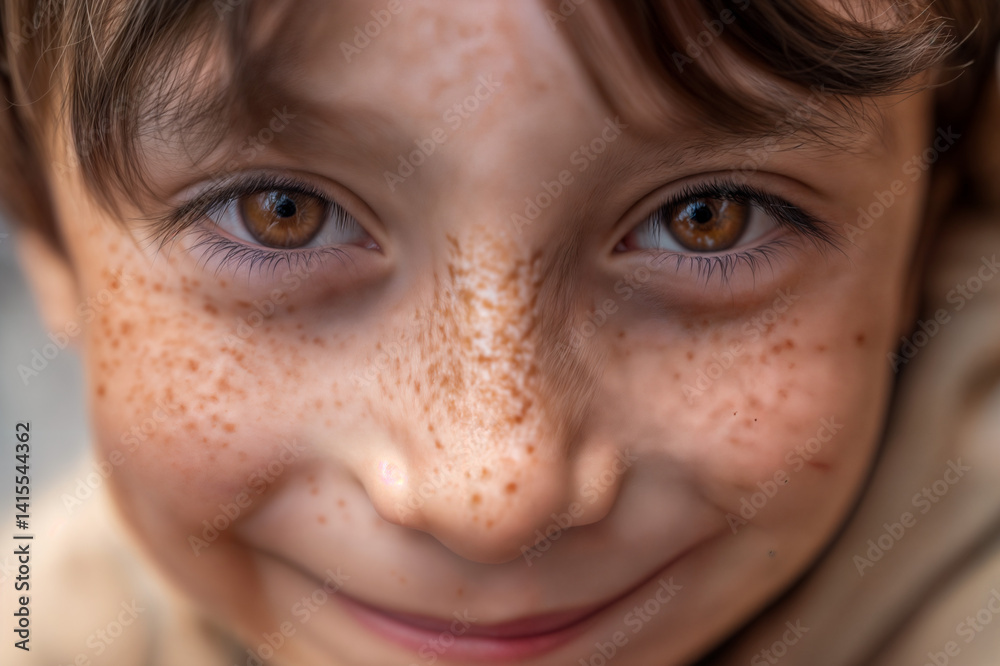 The image shows a close-up of a person's face, focusing on the eyes and nose