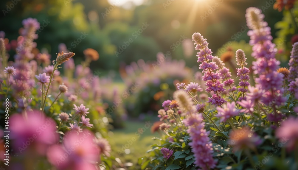 Obraz premium Blooming floral scene botanical garden photography outdoor close-up serenity and nature's beauty