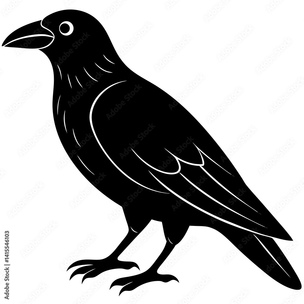 Obraz premium Animal Raven silhouette vector illustrator