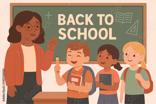 Back to school, teachers waved and welcomed students to the new semester with smiles on their faces.