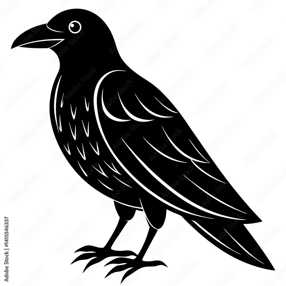 Obraz premium Animal Raven silhouette vector illustrator