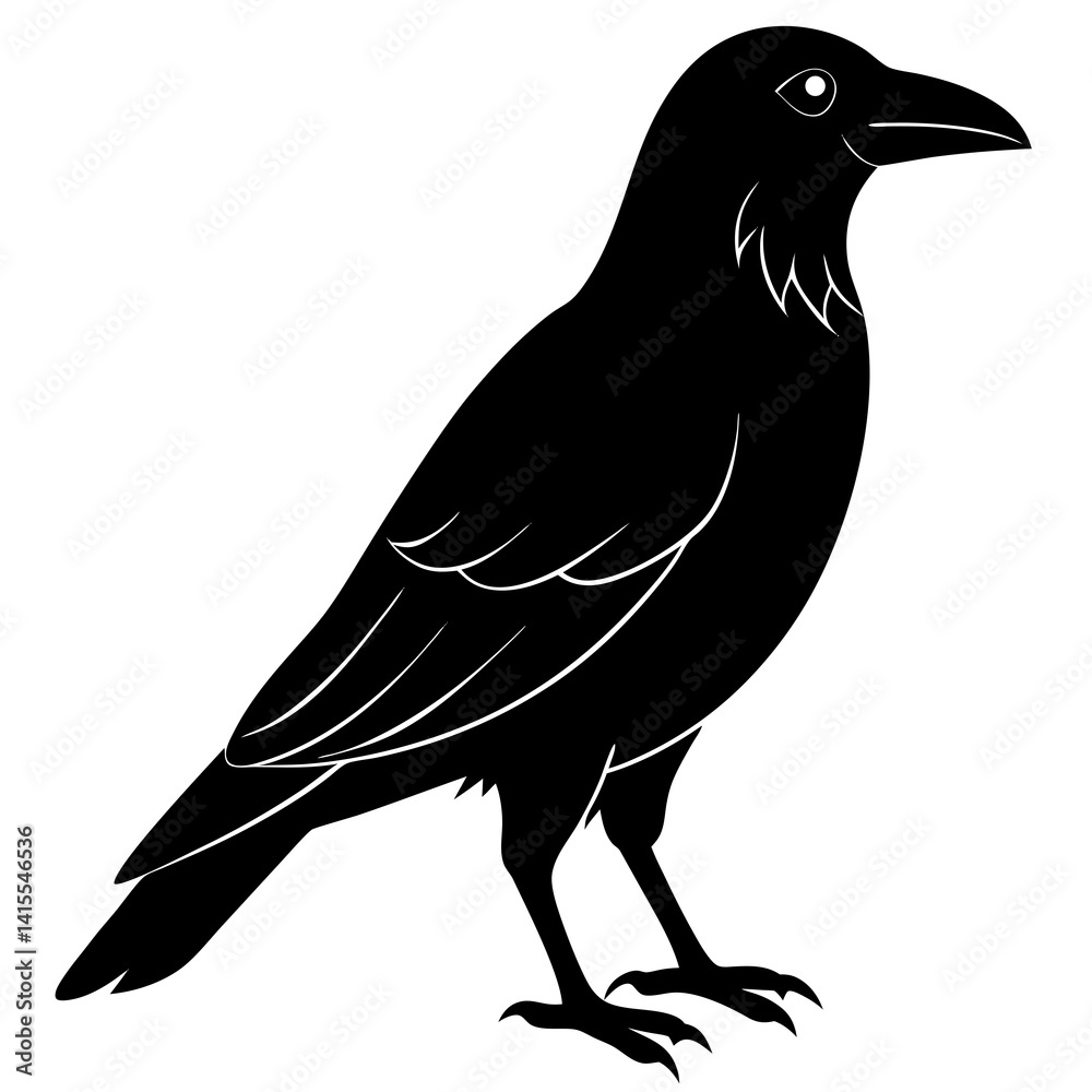 Fototapeta premium Animal Raven silhouette vector illustrator