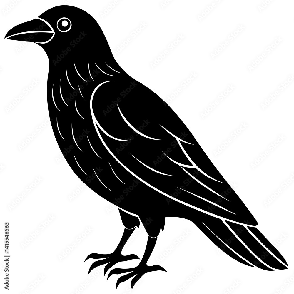 Obraz premium Animal Raven silhouette vector illustrator