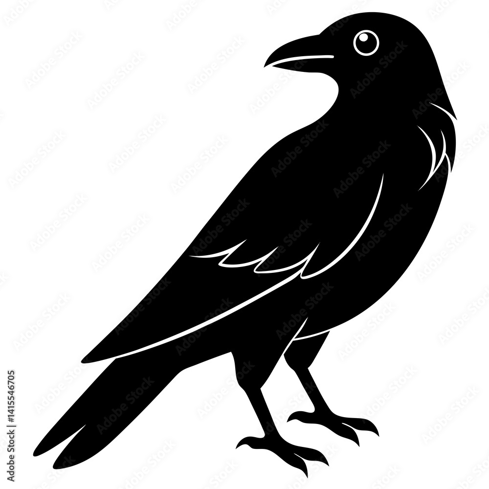 Fototapeta premium Animal Raven silhouette vector illustrator