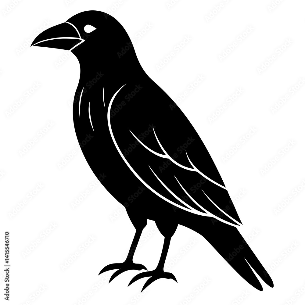 Fototapeta premium Animal Raven silhouette vector illustrator