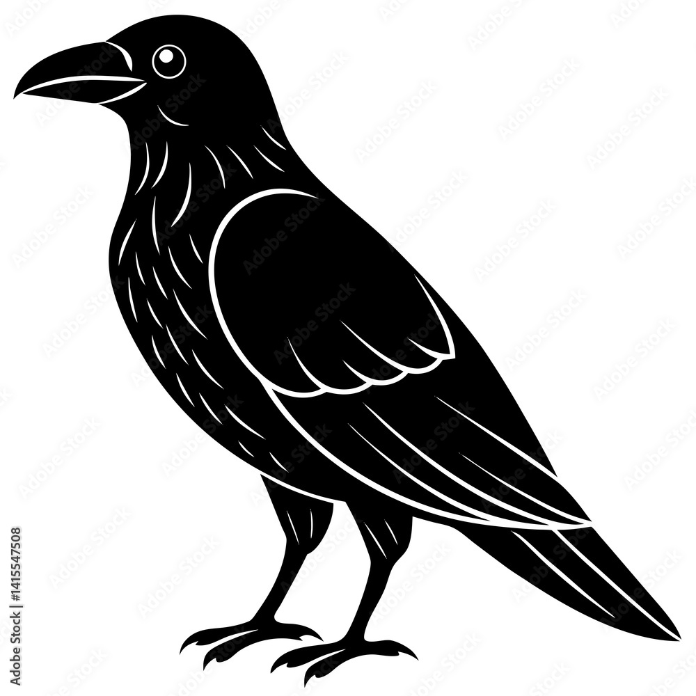 Obraz premium Animal Raven silhouette vector illustrator