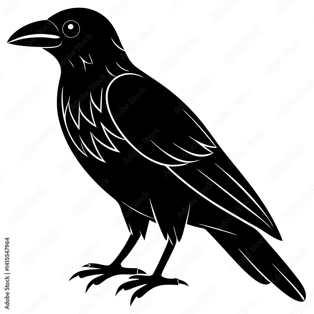 Obraz premium Animal Raven silhouette vector illustrator