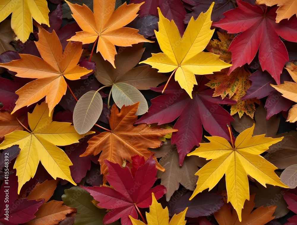 Colorful autumn leaves creating a vibrant and natural vertical background for seasonal concepts. Generated AI Colorful autumn leaves creating a vibrant and natural vertical background for seasonal concepts. Generated AI