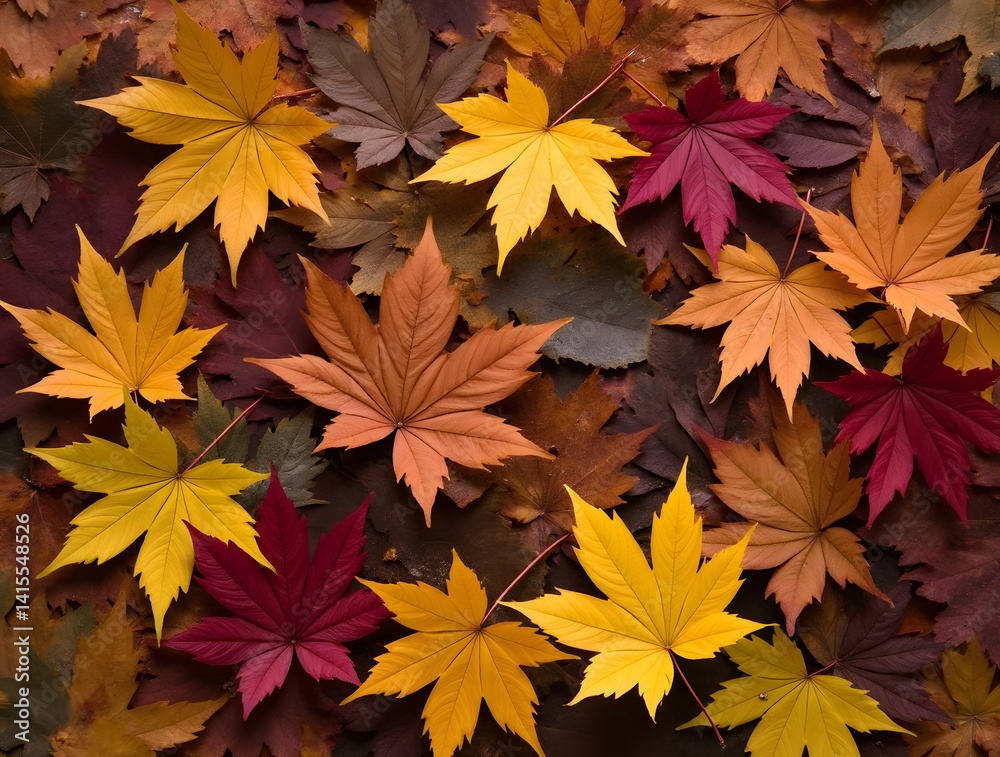 Colorful autumn leaves creating a vibrant and natural vertical background for seasonal concepts. Generated AI Colorful autumn leaves creating a vibrant and natural vertical background for seasonal concepts. Generated AI