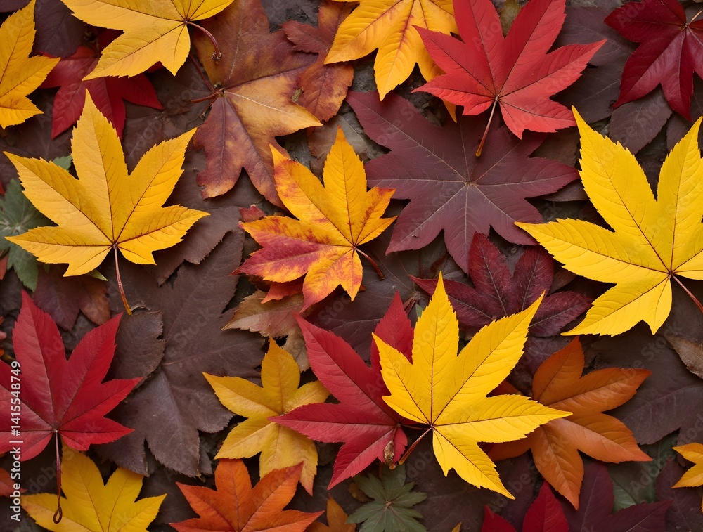 Colorful autumn leaves creating a vibrant and natural vertical background for seasonal concepts. Generated AI Colorful autumn leaves creating a vibrant and natural vertical background for seasonal concepts. Generated AI