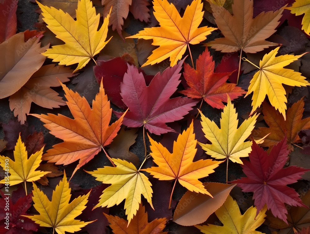 Colorful autumn leaves creating a vibrant and natural vertical background for seasonal concepts. Generated AI Colorful autumn leaves creating a vibrant and natural vertical background for seasonal concepts. Generated AI
