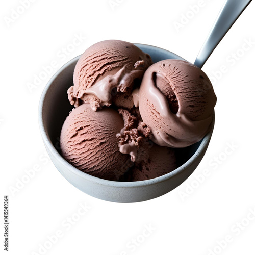 Chocolate ice cream in bowl