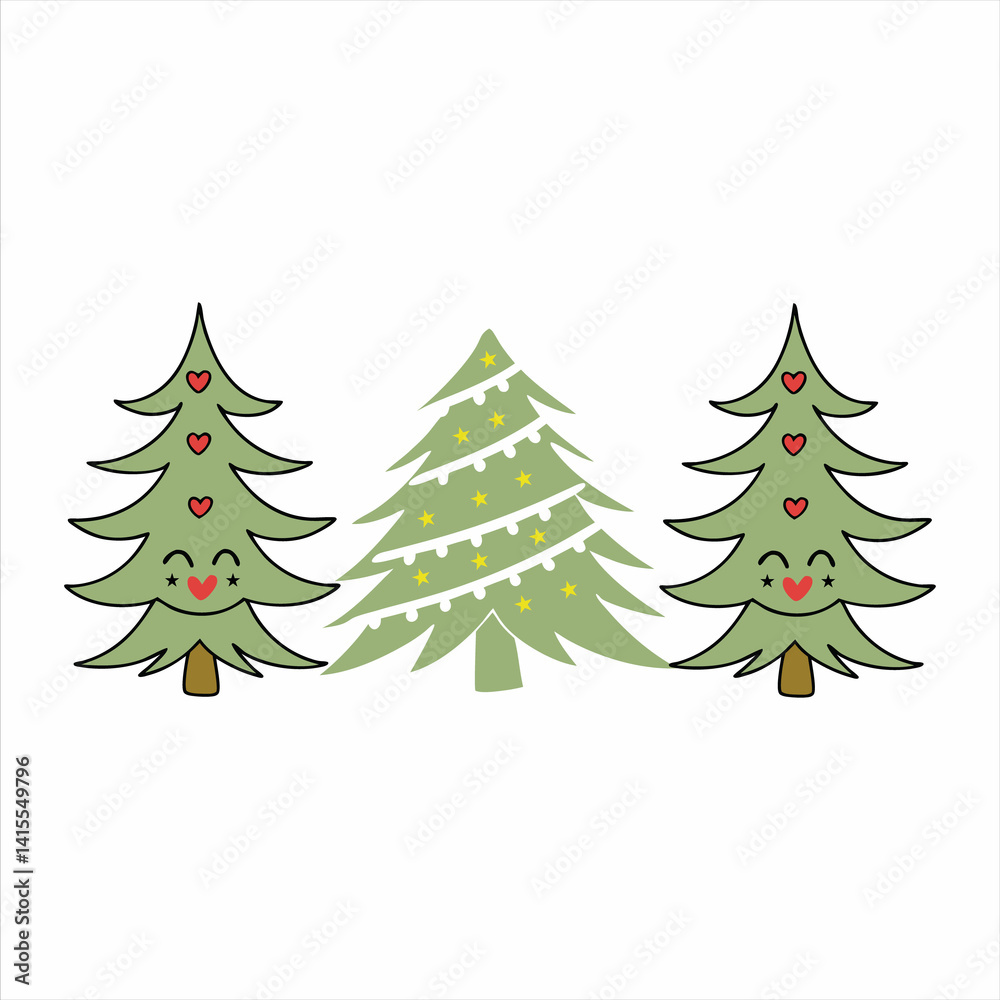 Obraz premium Christmas tree images black and green