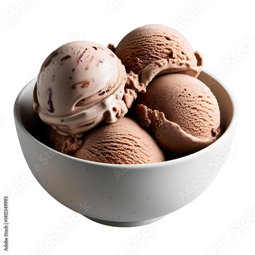 Chocolate ice cream in bowl