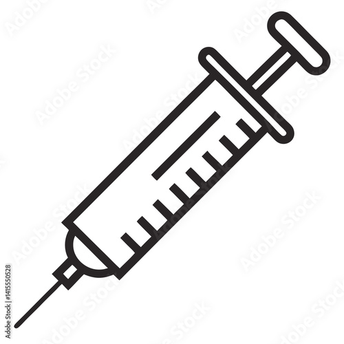 Syringe Vector Drawing for Hospital and Pharmacy Use

