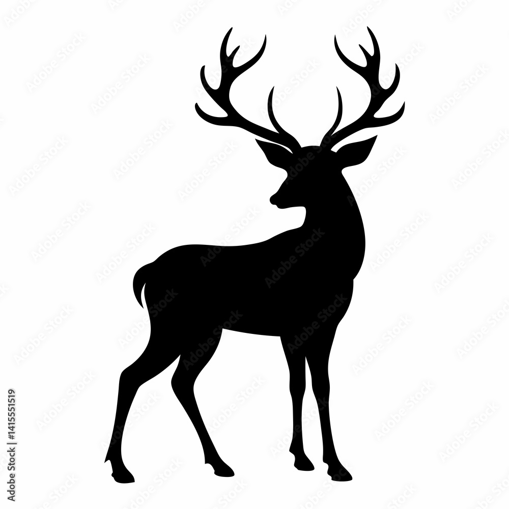 Obraz premium Elegant Black Deer Silhouette Artwork