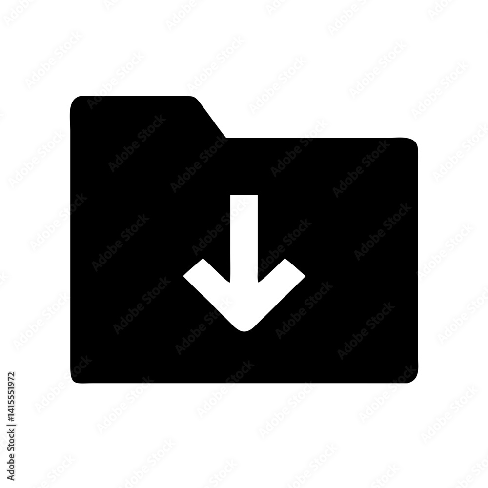 Folder Download Icon Vector Illustration Folder Download Icon Vector Illustration