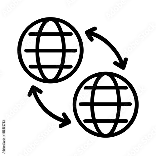 International Transfer Icons Representing Global Connection  