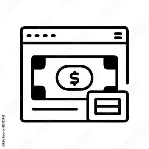 Payment Gateway Icon with Cash Symbol in Simplistic Style  