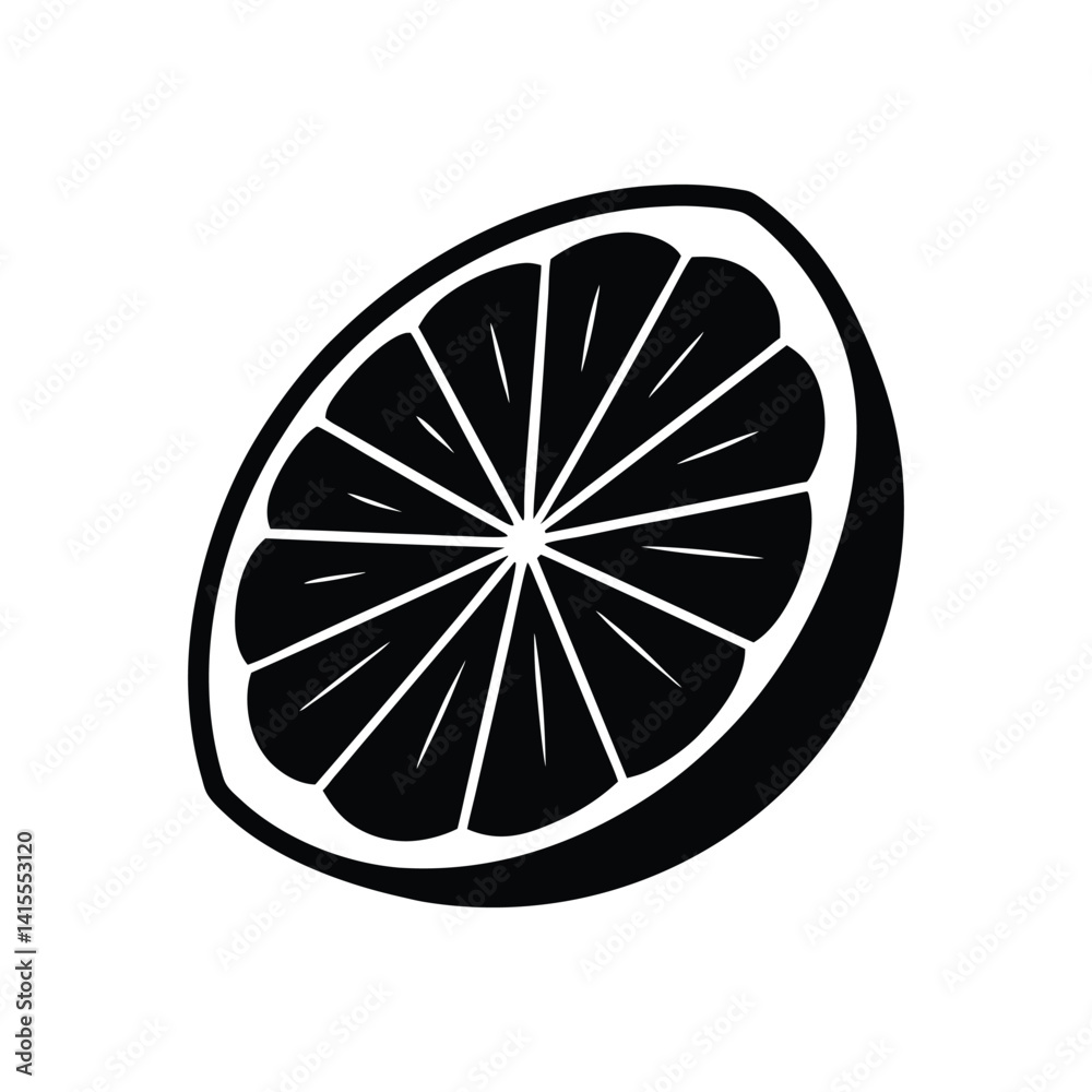 sliced lemon silhouette sliced lemon silhouette