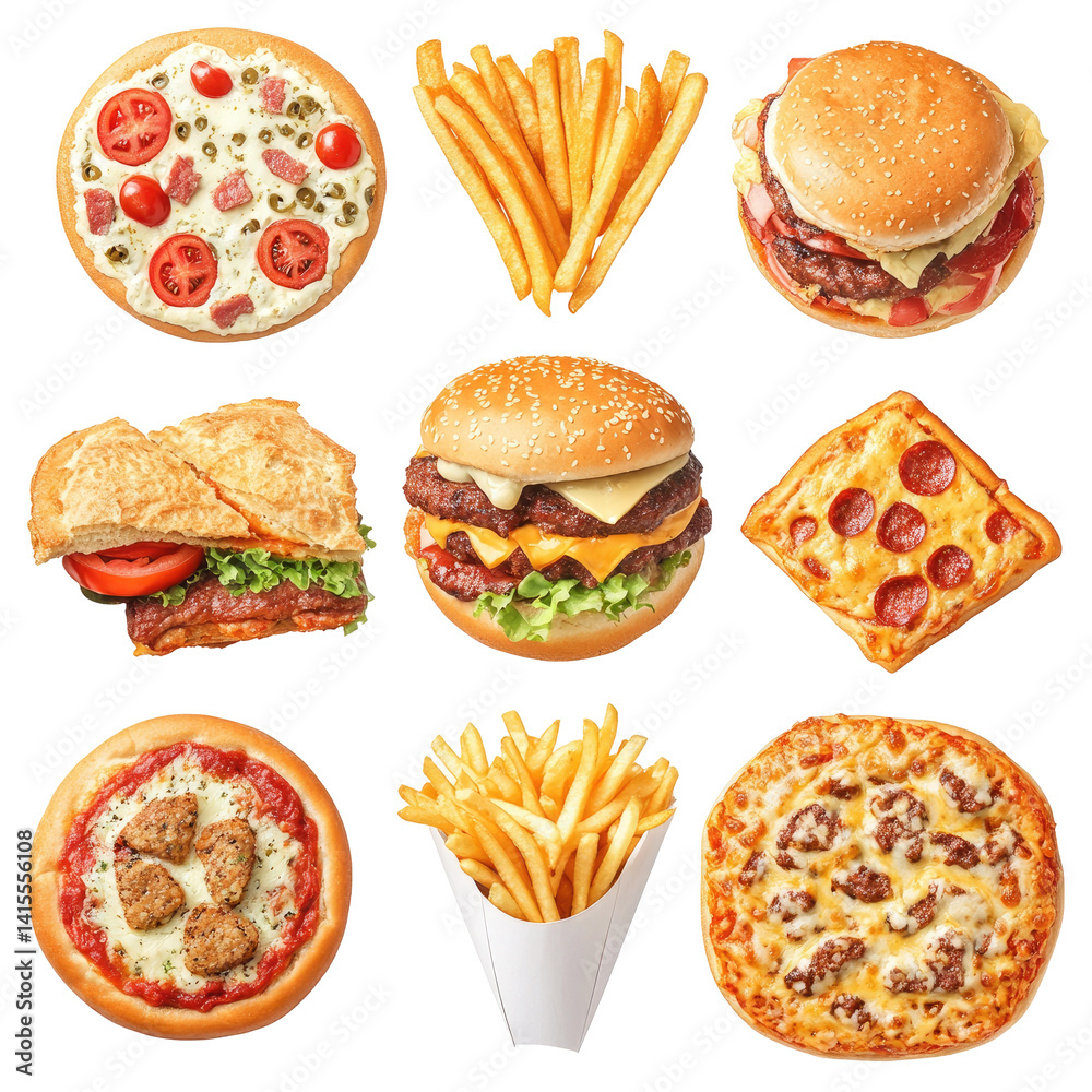 Assorted fast food