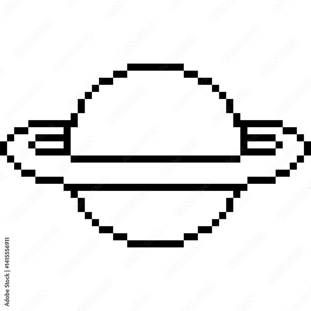 Fototapeta premium Pixel Saturn. Saturn icon. Pixelated icon