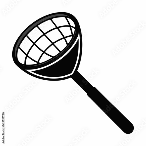 Fishing Net Scoop Icon with Handle for Catching Fish