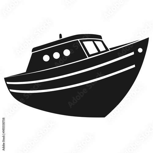 Speed Boat Icon Silhouette Representing Water Travel