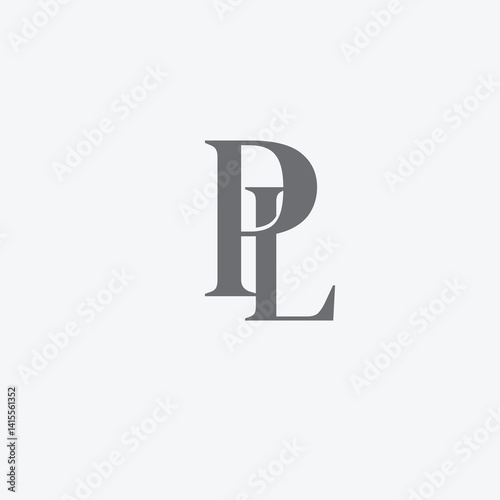 Creative letter PL for corporate, business and marketing.
