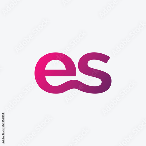 Creative letter ES for corporate, business and marketing.