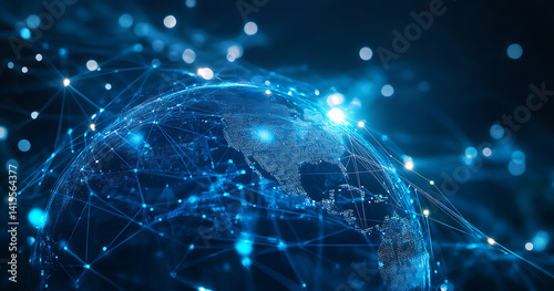 Global Network Connections Digital World Technology